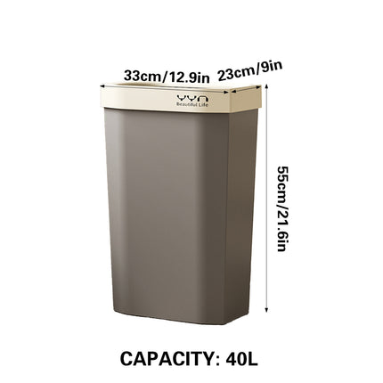 40L Large Capacity Garbage Bin Trash Can Kitchen Bathroom Bin Waste Bin Durable