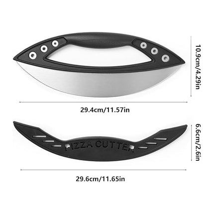 Pizza Cutter Food-Grade Stainless Steel with Protective Cover Black