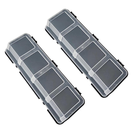 4-Grid Parts Storage Box Plastic Electronic Hardware Accessory Case with Lid ﻿