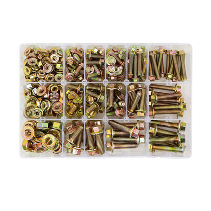 240pcs 8.8 Grade Carbon Steel Flange Hex Bolt Nut Kit M5 M6 M8 with Case