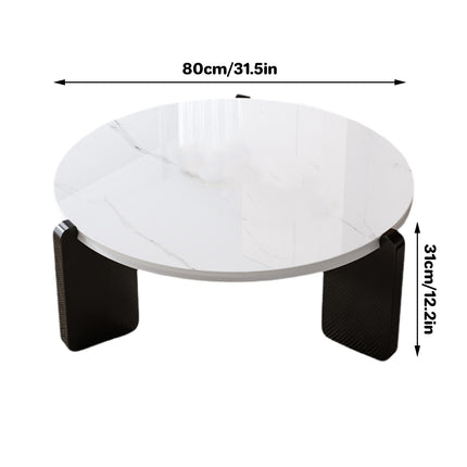 Coffee Table Modern Style 80x31cm Black Small Tea Table for Living Room Bedroom