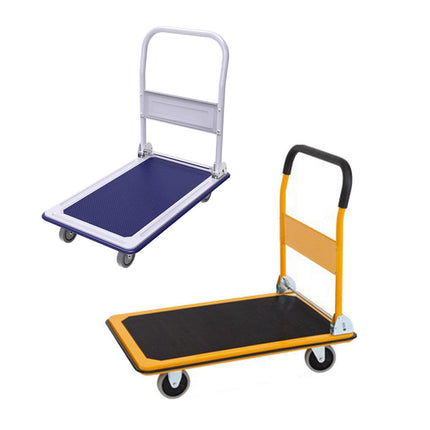 Foldable Platform Trolley Cart Steel Frame Swivel Wheels Warehouse Home Moving
