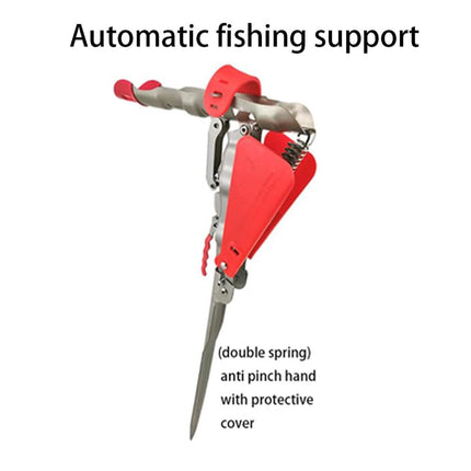 Automatic Fishing Rod Holder Spring Cast Starter Floor Mount Rod Stand Support