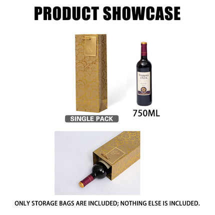 10 Pcs Red Wine Gift Bags with Twisted Rope Handle in Kraft Paper