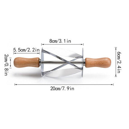 Roller Stainless Steel Croissant Cutter for Baking Pastry Cutting Easy Cleaning