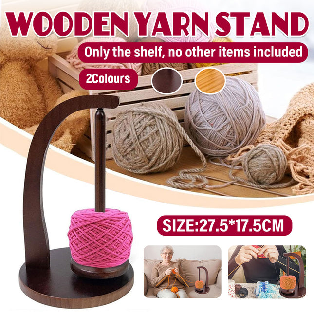 Wooden Rotating Yarn Holder Stand for Knitting Crochet Bobbin Wool Dispenser