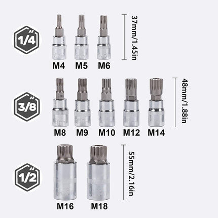 10pcs Socket Set Auto Repair Tool Socket Wrench Ratchet Driver Mechanic Tool Kit