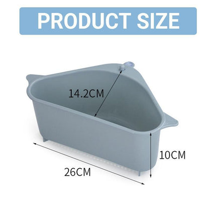 Triangle Sink Kitchen Storage Drain Basket Rack Shelf Holder Strainer Organizer - Aimall