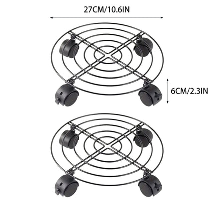 2PCS Mobile Plant Stand with Brake Wheels Adjustable for Potted Plants Easy Move