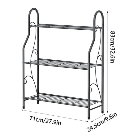 Metal Plant Stand 3 Tier Shelf Indoor Outdoor Flower Pot Display Rack 83cm