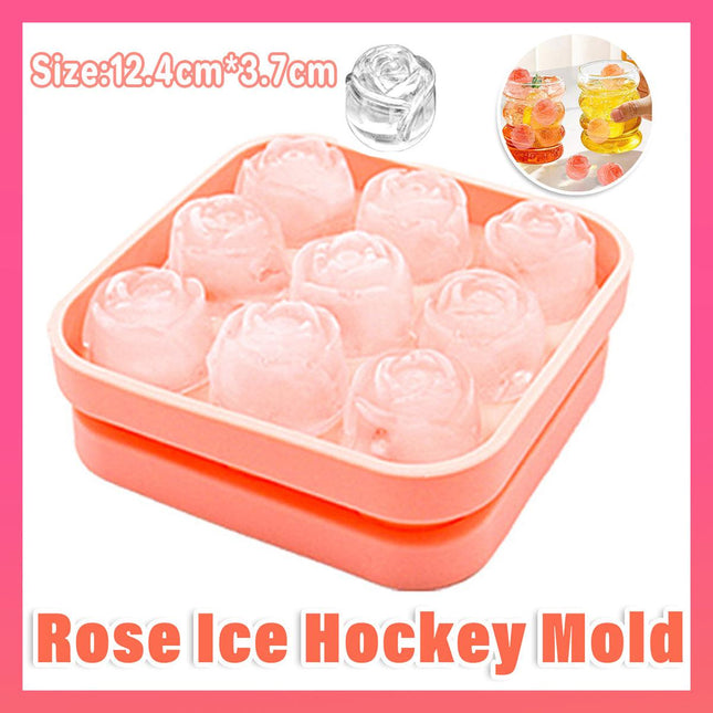 Rose Silicone Ice Ball Mould Box Ice Compartment Tray for Home Bar Drink Making