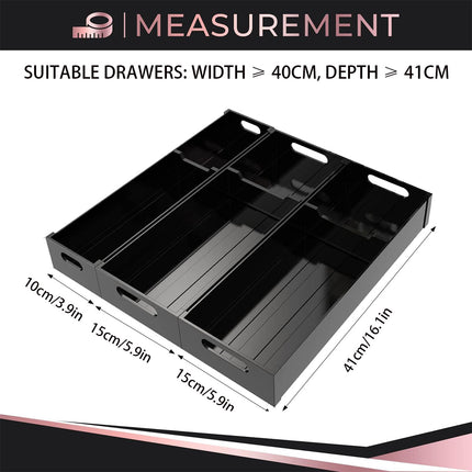 Under Cabinet Drawer Organizer Bin Silverware Utensil Holder Storage Container