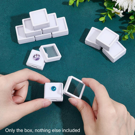 Glass Cover Transparent Bare Stone Box Diamond Acrylic Gem Display Storage Props