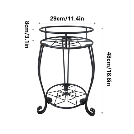 Foldable Plant Stand 2 Tier Metal Flower Shelf for Indoor Outdoor Garden Use
