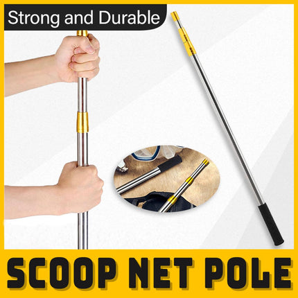 Stainless Steel Telescopic Mesh Rod Extendable Fishing Landing Net Handle Pole