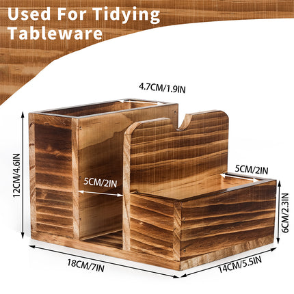 Wooden Spice Storage Box Desktop Organiser Rack Kitchen Countertop Container