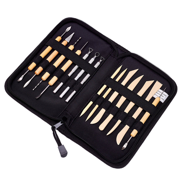 14PCS Clay Sculpting Tool Set Pottery Ceramic Art Carving DIY Wood Handle