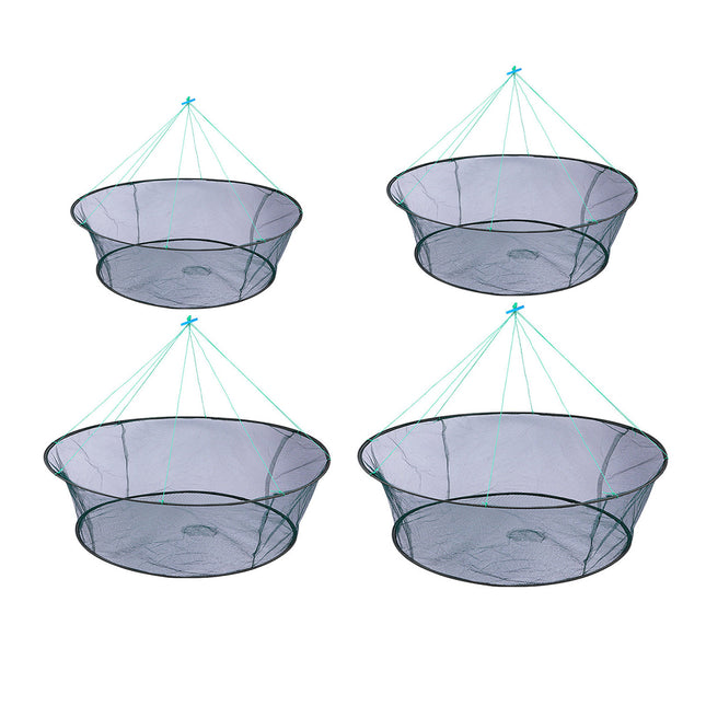 Open Folding Fishing Net Round Fishnet Portable Fish Pocket for Outdoor Angling