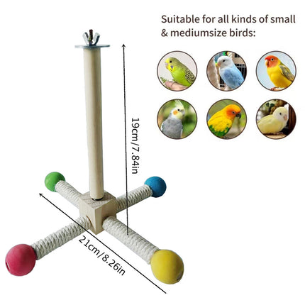 Parrot Toy Rotating Station Stand for Parrots Cockatiel Bird For Small Birds
