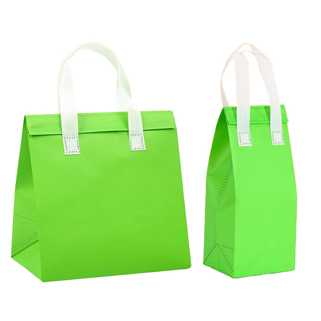 50PCS Green Takeaway Packaging Bags with Handles and Self-Adhesive Seal