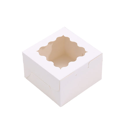 50PCS Cake Packaging Boxes Transparent Window Design 10.2x10.2x6.7cm Durable