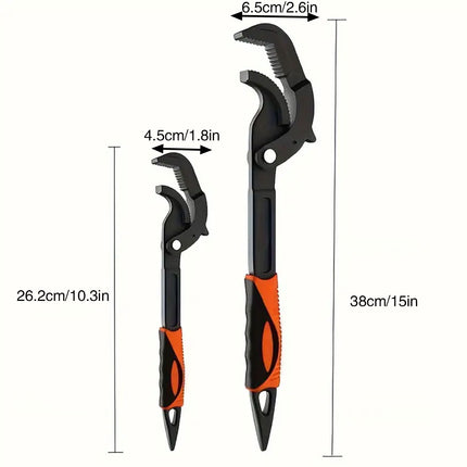 Pipe Wrench Quick Adjust Spanner Multi Functional Water Pipe Tool Heavy Duty