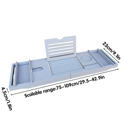 Retractable Bathtub Shelf Multifunctional Bath Rack With Phone Tablet Holder