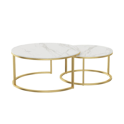Round Tea Table Living Room Rock Plate for Home Coffee Table Modern Decor