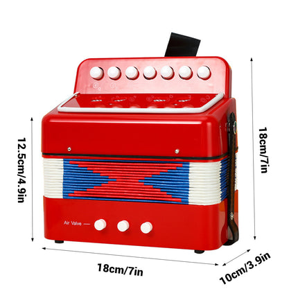 Portable 7-Key Accordion for Kids Beginners Early Music Education Home School