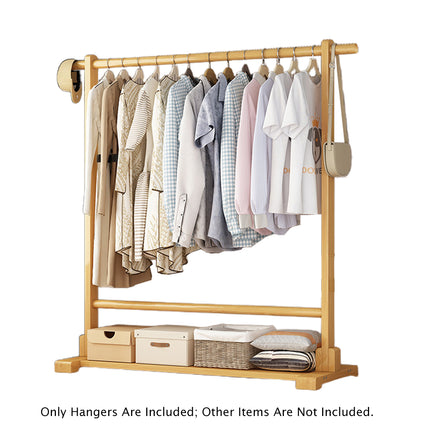 Home Bamboo Floor-Standing Simple Clothes Storage Rack High Load-Bearing Stable