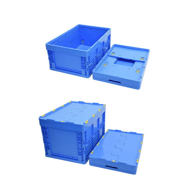 Foldable Plastic Storage Box Rounded Corner Design for Workshop Garage Home Use
