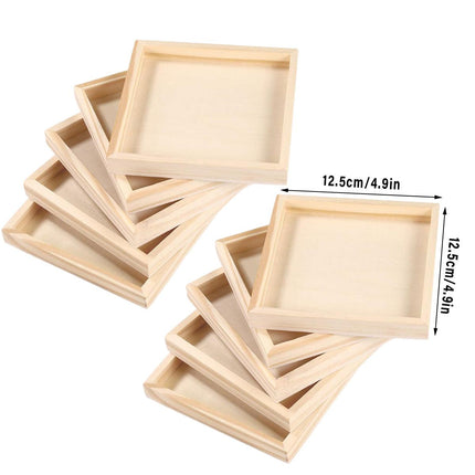 10PCS Wooden 3D Puzzle Blocks Educational Toy Matching Game with Solid Wood Tray