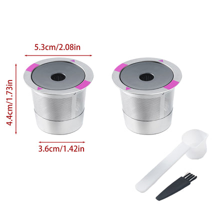 2 Pack Stainless Steel K-Cups Coffee Pod Filters Reusable Durable For Cafe
