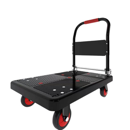 Folding Flatbed Trolley Cart 72x48cm Silent Wheels for Warehouse Home Use