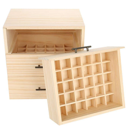 Large Capacity Essential Oil Storage Box 3-Layer Drawers 90 Grids Organizer