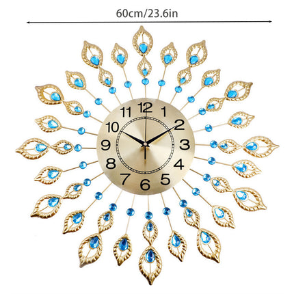 Artiss Wall Clock 60cm Large 3D Modern Crystal Luxury Round Home Decor Clock
