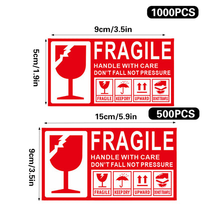 Fragile Warning Self Adhesive Sticker For Express Shipping Courier Alert Use