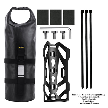 Bike Fork Bag 5L Waterproof TPU Roll Top Front Fork Storage Pouch Universal