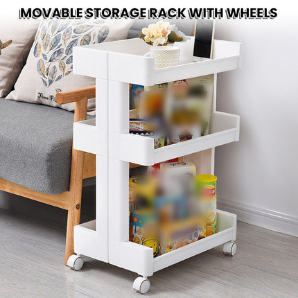 Bathroom Multi-Tier Mobile Storage Rack with Wheels Space-Saving For Bath Tools