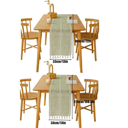 Solid Colour Woven Hollow Fringe Table Runner Home Dining Tablecloth Decoration