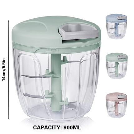 900ml Manual Meat Mincer Garlic Chopper Rotate Garlic Press Crusher Meat Grinder