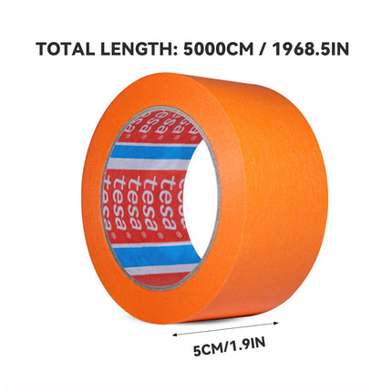 Orange Washi Masking Tape Fine Paint Heat Resistant Hand Tearable 5cm x 50m