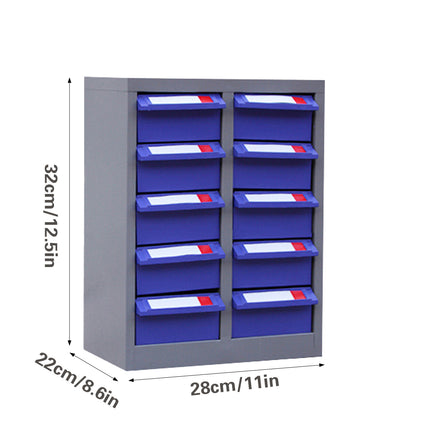 10-Compartment Drawer Type Parts Cabinet Space Saving Organizer Wear-Resistant
