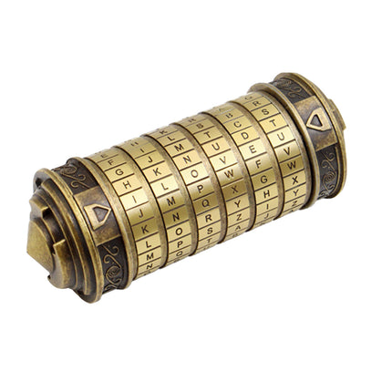 Da Vinci Code Lock Cylinder Vintage Puzzle Box Secret Compartment Bronze Style