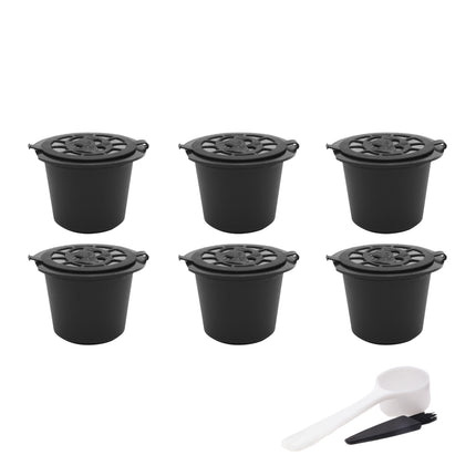 6PCS Reusable Coffee Capsule Coffee Filter Food Grade Fit Most Coffee Machines