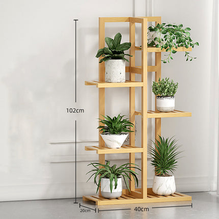 5/6 Tier Bamboo Minimalist Flower Plant Stand Home Balcony Garden Floor Rack