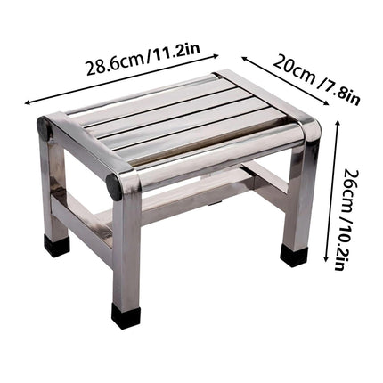 Household Waterproof Stainless Steel Square Stool  Anti Slip Durable SpaceSaving