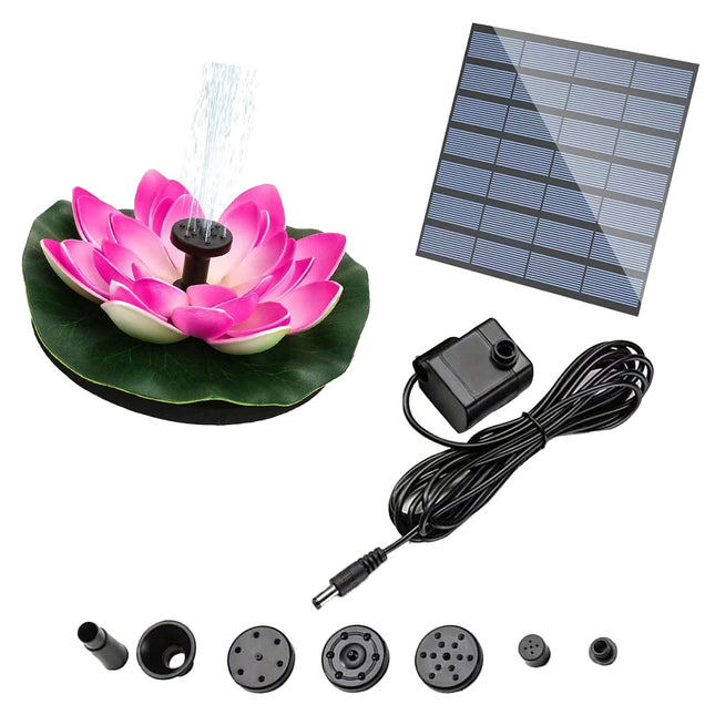 Water Fountain with Lotus Leaf Solar Bird Bath Fountain Pump Lotus Shaped Solar