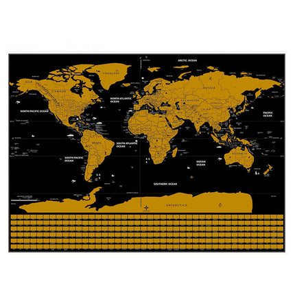 Deluxe Scratch-off World Map Interactive large Poster Atlas Travel Decor Gift