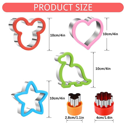 12PCS Sandwich Cutters Cartoon Cookie Molds Food Grade For Baking Decoration